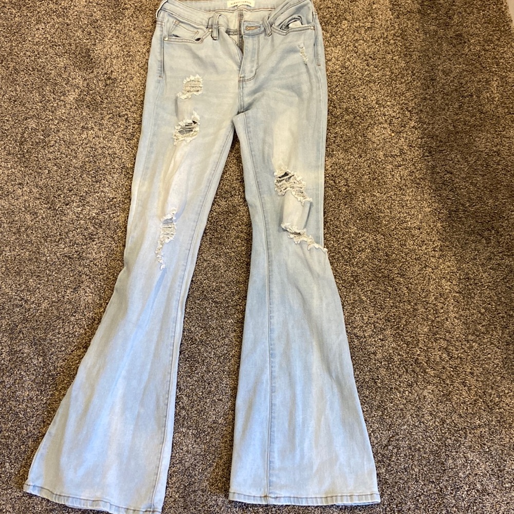Ripped flare jeans